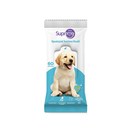 Supreme Hypoalergenic Köpek Temizleme Mendili 60 Yaprak
