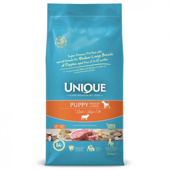 Unique Orta ve İri Irk Yavru Köpek Maması Kuzu Etli 15 kg