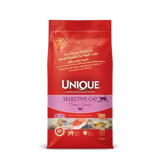 Unique Selective Yetişkin Kedi Maması Somonlu 2 kg